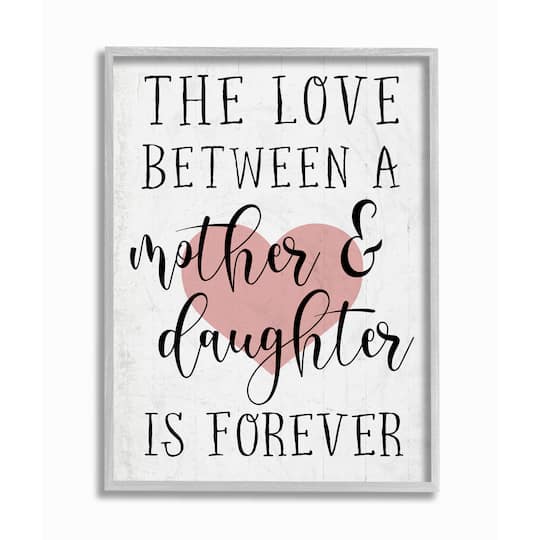 Stupell Industries Love Between Mother & Daughter Gray Framed Wall Art